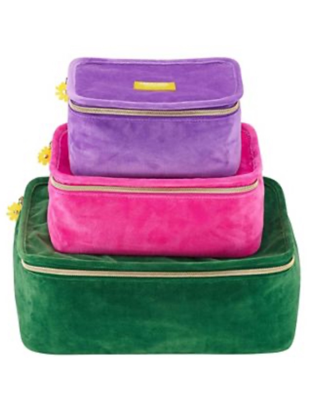 🌼 Marc Jacobs Daisy Wild 3 Piece Travel Cube Soft Case Set NWT Velvet